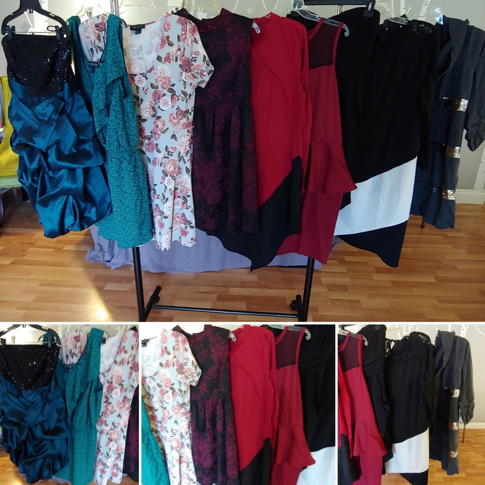 8 dresses and 1 romper size 2X/size 18